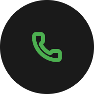 Green phone handset icon on dark circle